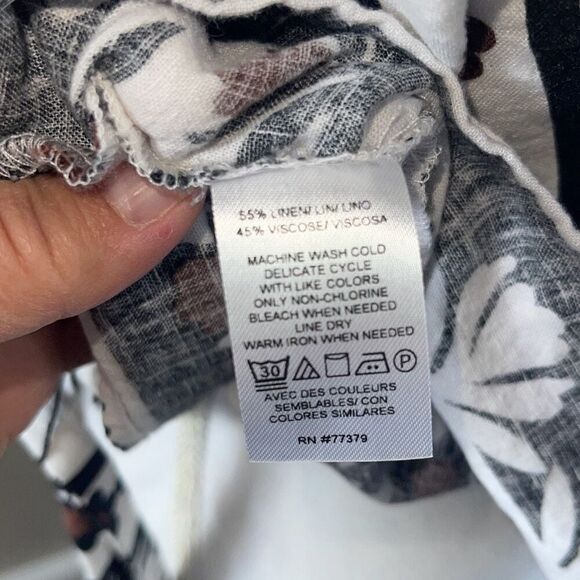 Ann Taylor Scarf Print Tie Waist Dolman Top - Picture 6 of 11